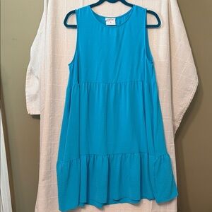 Blue Sleeveless Mini Dress